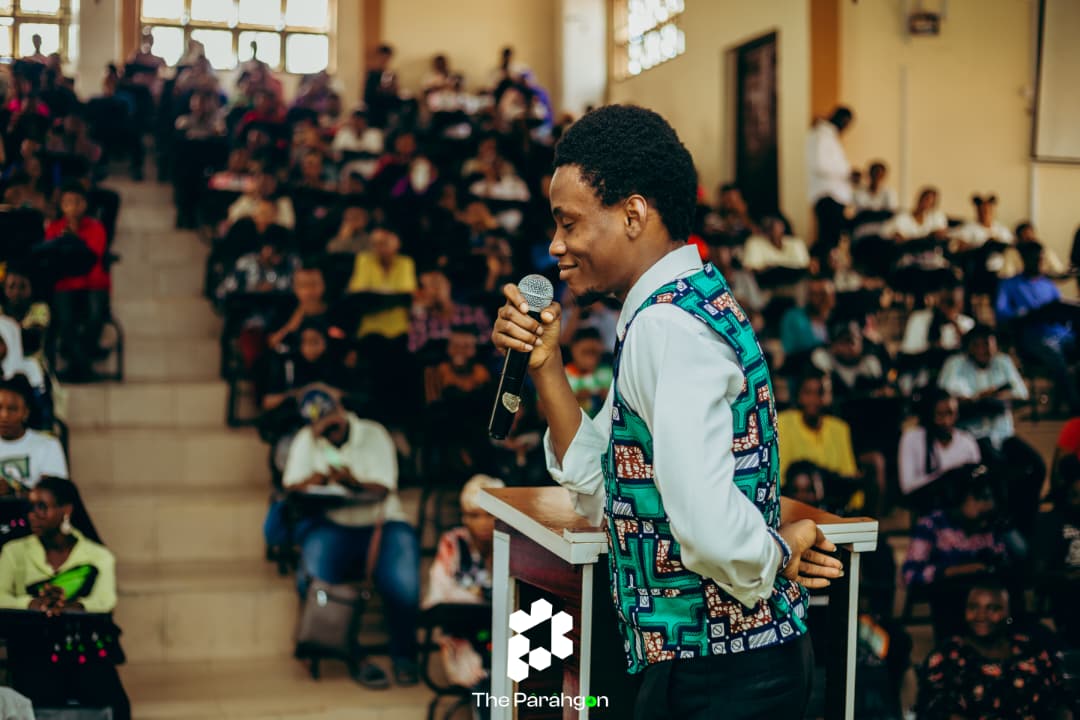 The Founder making a keynote speech at the parahgon 1.0 event